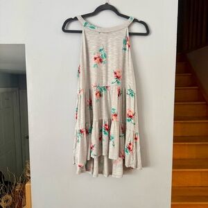 Torrid Super Soft Grey Floral Tiered Babydoll Tank Top